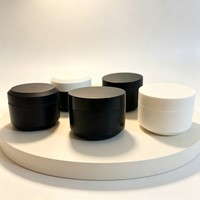 Pot de crème cosmétique de luxe blanc et noir, double couche, anti-lumière, vide, pour crème contour des yeux, emballage en PP