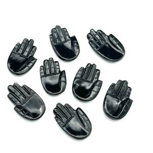 คุณภาพสูง25มิลลิเมตรรูปร่าง Hamsa ลูกปัดนิลหินอัญมณีหลวมธรรมชาติสีดำสำหรับทำเครื่องประดับทำด้วยมือ-ปาล์มและดาว/ข้าม/แฟนซี - Product Image 2