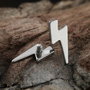 Piercing Labret in Titanio G23 di Grado Implantabile con Filettatura Interna, Barbell Lightning alla Moda per <span class=keywords><strong>Orecchio</strong></span>, Trago e Piercing Nuziale - Product Image 6