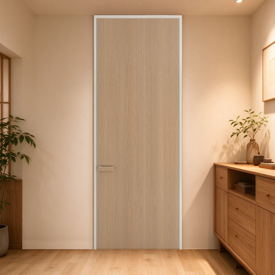 Modern Prehung Soundproof Flush Panel Apartment Interior Home Gray Wood ...