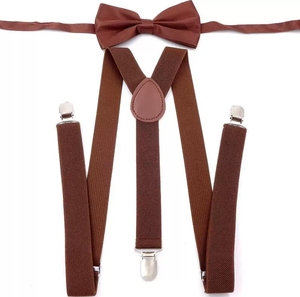 <span class=keywords><strong>Tirantes</strong></span> con Clip en Forma de <span class=keywords><strong>Y</strong></span> de Aleación con <span class=keywords><strong>Juego</strong></span> de Corbata de Moño de Color Sólido - Product Image 4