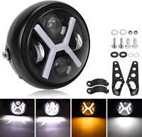 5.75 moto phare LED 40W H4 moto phare LED remplacement rond système de phare Led pour véhicule rond 5.75"