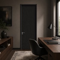 Porte intérieure TH50 en aluminium et bois, feuille de porte de 50 mm remplie de graphène, cadre en alliage d'aluminium, étanche, pour chambre, hôtel, appartement