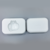 Boîte d'emballage en pulpe blanche biodégradable avec logo personnalisé en relief, insert moulé recyclable pour produits électroniques
