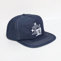 Fabricante profesional personalizado nuevo producto 2025 últimos modelos de alta calidad 5 paneles personalizados Vintage Denim Snapback Hat