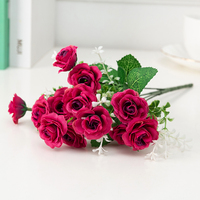 Bouquets de petites roses artificielles en gros pour la décoration de la maison, les fêtes, les mariages, Noël, arrangements élégants de roses