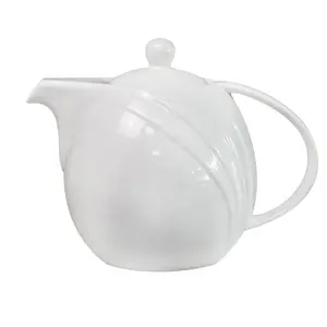35Oz 1000ml chịu nhiệt gốm Tea Pot bán buôn khách sạn nhà hàng trắng ấm trà số lượng lớn giá rẻ ấm trà gốm