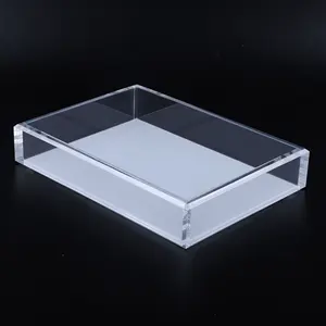 Home decoratieve lucite acryl crystal clear organizer tray