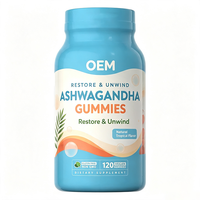 Gummies d'Ashwagandha Marque Blanche OEM, 120 Unités, Saveur Tropicale, Complément Alimentaire