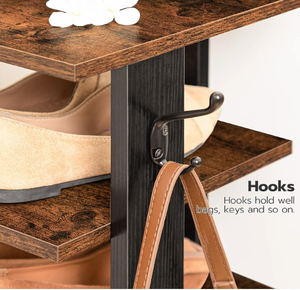 Almacenamiento de zapatos de entrada pequeño de madera personalizado, Banco de entrada moderno de madera, almacenamiento de zapatos, casa de campo rústica, 8 pares de zapateros - Product Image 5