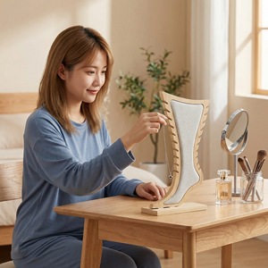 Bamboo Wood Necklace Display Stand Creative Jewelry Rack Multi Slot Pendant Organizer Small Space Saving Design - Product Image 2