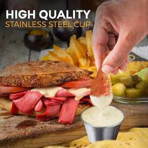 Mini-bol réutilisable en acier inoxydable pour sauces, vinaigrettes et condiments – Idéal pour restaurants, barbecues et usage domestique - Product Image 3