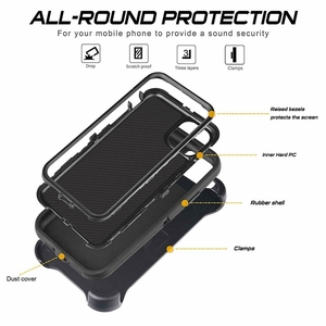 Funda Protectora Resistente a Impactos Defender Armor TPU PC con Clip para Cinturón para iPhone 17 16 15 Pro Max S26 S25 S24 Ultra - Product Image 4