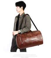 Sac de voyage vintage en cuir PU anti-plis pour costumes, avec compartiment à chaussures, essentiel pour les voyages d'affaires, fermeture éclair