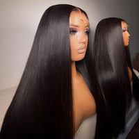 Perruques Lace Front en cheveux humains vietnamiens bruts, lisses, avec nœuds simples, en gros, pour femmes noires