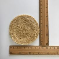C022-1 Sous-verre en loofah personnalisé, écologique, couleur naturelle, 9 cm, absorption d'eau efficace de 500%-750%, support de théière, lot en vrac