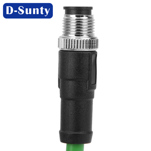 Connecteur M12 étanche mâle/femelle haute vitesse M12 vers RJ45, câble de connecteur Ethernet haute flexibilité 1-100M vert - Product Image 2