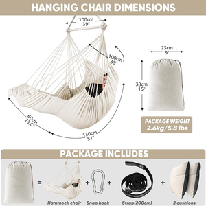 <span class=keywords><strong>Chaise</strong></span> <span class=keywords><strong>hamac</strong></span> en macramé moderne pour l'extérieur, jardin, chambre, hôtel, parc, école <span class=keywords><strong>avec</strong></span> balançoire suspendue et <span class=keywords><strong>repose</strong></span>-pieds - Product Image 5