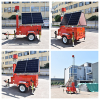 Caméra solaire portable pliable, remorque CCTV, remorques CCTV alimentées par l'énergie solaire pour la surveillance des hôtels