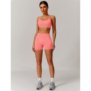 Conjunto Deportivo de 2 Piezas para Mujer: Sujetador Deportivo con Espalda Cruzada y Shorts de Cintura Alta con Efecto Levanta Glúteos para Yoga - Product Image 6