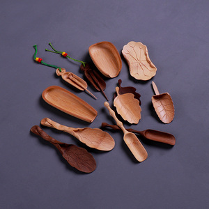 Bamboo <b>Tea</b> Scoops Leaf Shape Traditional Chinese Eco Friendly <b>Tea</b> Ceremony Utensils <b>Set</b> - Product Image 1
