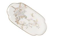 Ensemble de vaisselle florale de style européen de luxe, vaisselle en céramique écologique sur mesure, assiettes à dîner à base de plantes en gros