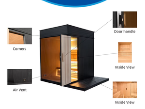 Sauna extérieur sec pour jardin, fonction 220V, relaxation, parc, <span class=keywords><strong>villa</strong></span>, 2-6 personnes, panneau de commande, achetez maintenant - Product Image 3