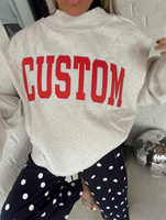 Sweat-shirt à col montant pour femme, personnalisé, de haute qualité, avec logo brodé et appliqué DTG, coupe ample et oversize, en molleton.