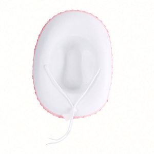 Sombrero de Vaquero Blanco con Lentejuelas Rosas en Forma de Estrella, Correa Ajustable para el Cuello, Accesorio de Disfraz Unisex para Fiestas Temáticas - Product Image 4