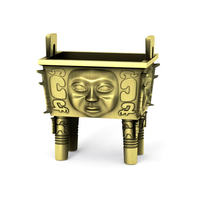 Vases rituels anciens personnalisés, récipients alimentaires en métal, ornements de type Ding, artisanat chinois fait main, objets en métal plaqué bronze