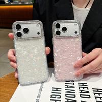 Coque de téléphone de luxe à motif coquille de diamant pour iPhone 18 17 Air 11 12 13 15 14 16 Plus Pro Max, protection scintillante Bling Bling