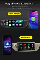 Autoradio 2 Din 6,86 pouces pour Fiat 500 2007-2015 avec Car-play Android Auto GPS Navigation WiFi+4G BT