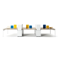 Bureau modulaire moderne de style européen Bureau d'ordinateur Poste de travail convertible 2 4 6 personnes de haute qualité pour le personnel