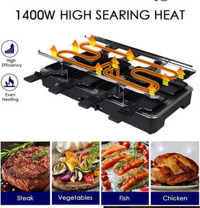 Grill à <span class=keywords><strong>raclette</strong></span> électrique 8 personnes 22956, multifonction, intérieur, poêle antiadhésive, aluminium moulé sous pression PTFE, sans fumée, pour la maison - Product Image 2