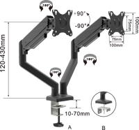Nouveau support de bureau à double moniteur réglable de 34 pouces à 90 degrés