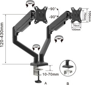 New 34 inch 90 độ có thể điều chỉnh màn hình kép bàn núi đứng - Product Image 3