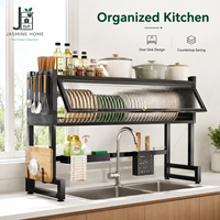 Nouveau design, égouttoir multifonctionnel en acier au carbone durable à 3 niveaux pour évier de cuisine domestique, non pliable
