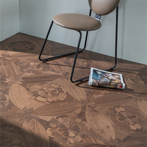 Lantai Kayu Rekayasa Rustic Walnut Hitam Desain Bebas untuk Ruang Tamu Teknik Halus - Product Image 1