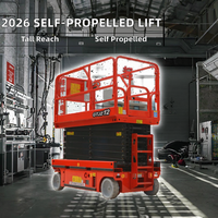 Plateforme élévatrice à ciseaux électrique automotrice 2026 en acier à haute teneur en carbone, capacité 100 kg, hauteur max. 18 m – Offre Spéciale