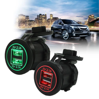 Montage sur panneau 12V 4.2A double chargeur Usb prise de courant avec lumière LED pour bateau Marine Bus camion Golf RV