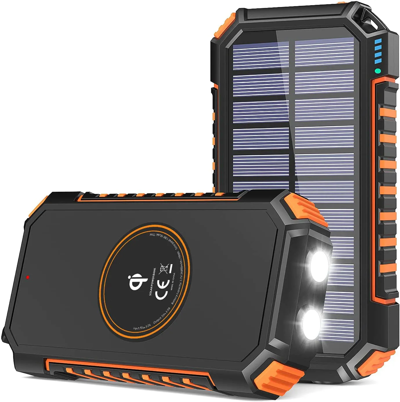 شاحن بالطاقة الشمسية قوة البنك 26800mAh الشمسية الطاقة 4 الناتج USB C سريعة شحن تشى شاحن لاسلكي محمول مع مصباح ليد جيب