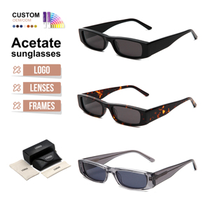 カスタム高級メンズ＆レディースデザイナーサングラス 小さな酢酸ガラス 偏光アセテートサングラス - Product Image 1