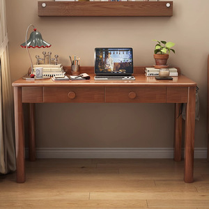 Solid Wood Computer <b>Desk</b> Rubber Wood With Drawer For Home Office Bedroom <b>Study</b> Furniture - Product Image 4