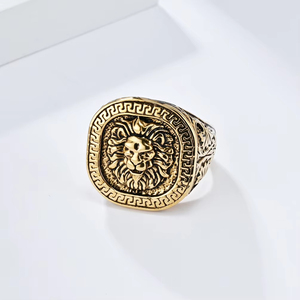 Anelli Tempusort 22MM in Stile Vintage <span class=keywords><strong>con</strong></span> Design a Testa di <span class=keywords><strong>Leone</strong></span> in Acciaio Inossidabile al Titanio per Uomo, Gioielli alla Moda all'Ingrosso - Product Image 2