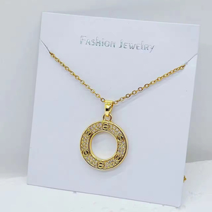 Fashion Jewelry Brand Stainless Steel Jewelry With Zircon <b>Ring</b> Love Screw Pendant <b>Necklace</b> Luxury Gift - Product Image 2