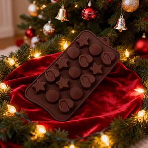 Non-toxic 15-cavity Multi-shape Food-grade Heat Resistant Oven Safe <b>Silicone</b> Mold for Home Commercial Chocolate Making - Product Image 1