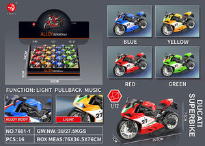 Motocicleta Ducat de Metal Fundido a Presión, Escala 1:12, Premium, de Colección, con Luces LED, Modelo 7601, 3 Pilas AG3, Caja de Regalo, Opción de Exhibición, Marca 72 - Product Image 3