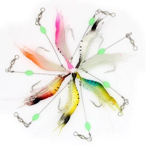 YOUME 5 unids/lote señuelo de camarón suave 9cm/6g cebo Artificial de pesca con anzuelo brillante señuelo de pesca - Product Image 1