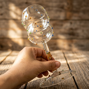 Option de logo personnalisé, gobelets en verre artistique multicolores d'une capacité de 300 à 400 ml pour des concepts de restauration expérimentale - Product Image 1