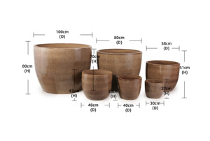 Grandes jardinières en céramique pour l'extérieur, avec trous <span class=keywords><strong>de</strong></span> drainage, finition émaillée, durables, écologiques, design moderne et classique, pour l'intérieur - Product Image 6